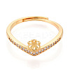 Flower Brass Micro Pave Cubic Zirconia Cup Peg Ring Settings KK-N274-30G-2