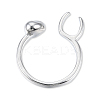 Brass Open Cuff Ring Cadmium Free & Nickel Free & Lead Free RJEW-N039-04P-2