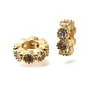 Flat Round Brass Micro Pave Cubic Zirconia Spacer Beads KK-L230-02G-02-1