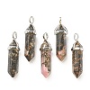 Natural Rhodonite Pointed Pendants G-M378-01P-A40-1