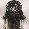 Bohemian Wooden Hamsa Hand with Tassel Pendant Decorations PW-WG49944-01-5