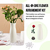 1Pc Column Plastic Vase Ornaments & 1Pc Stainless Steel Flower Frog & 50G Acrylic Ornaments Sets AJEW-MB0001-07-3