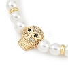 Rack Plating Brass Micro Pave Cubic Zirconia Charm Bracelets BJEW-P341-11G-02-2