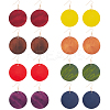 ANATTASOUL 8 Pairs 8 Colors Blank Flat Round Wood Dangle Earrings with Iron Pins for Women EJEW-AN0004-26-1