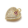 Brass Micro Pave Cubic Zirconia Pendants KK-C090-42G-05-2