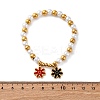 201 Stainless Steel Round Beaded Stretch Bracelets BJEW-C090-03G-F-5