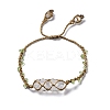 Natural Quartz Crystal Bullet Braided Bead Bracelet BJEW-K225-01B-1