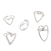 5Pcs 304 Stainless Steel Open Cuff Rings for Women RJEW-K313-12P-4