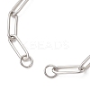 304 Stainless Steel Paperclip Chain Bracelet Making AJEW-JB01583-3