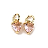 Brass Micro Pave Cubic Zirconia Charms KK-P192-08-G08-1