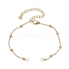2Pcs 2 Colors 304 Stainless Steel Ball Link Chain Bracelet Making AJEW-JB01305-2