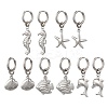 Ocean 304 Stainless Steel Hoop Dangle Earrings for Women EJEW-JE07267-02-3