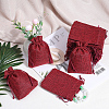 Polyester Imitation Burlap Packing Pouches Drawstring Bags ABAG-BBC0001-02A-04-4