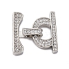 Brass Micro Pave Clear Cubic Zirconia Fold Over Clasps KK-P291-13P-1