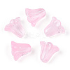 Spray Painted Transparent Glass Beads GLAA-D006-20J-1