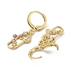 Real 18K Gold Plated Brass Dangle Leverback Earrings EJEW-A033-23G-02-2