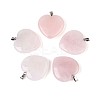 Natural Rose Quartz Pendants X-G-S364-006-1