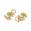 Real 18K Gold Plated Brass Micro Pave Clear Cubic Zirconia Charms KK-E068-VB452-S-3