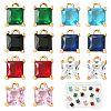 14Pcs 7 Colors Brass Micro Pave Cubic Zirconia Pendants KK-SC0006-65-1