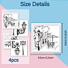 4Pcs 4 Styles PVC Stamp DIY-WH0487-0014-6
