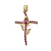 Brass Micro Pave Cubic Zirconia Pendants CU-CBA637A-04G-A-1