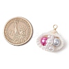 Natural Clam Shell Pendants PALLOY-JF03551-2