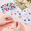 96Pcs 24 Colors Heart Food Grade Eco-Friendly Silicone Beads SIL-PH0001-30-6