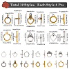 96Pcs 12 Styles Tibetan Style Toggle Clasps FIND-SC0009-16-2