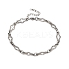 2Pcs 2 Styles 304 Stainless Steel Hollow Cross-Linked Chain Bracelets for Couple BJEW-JB12293-4