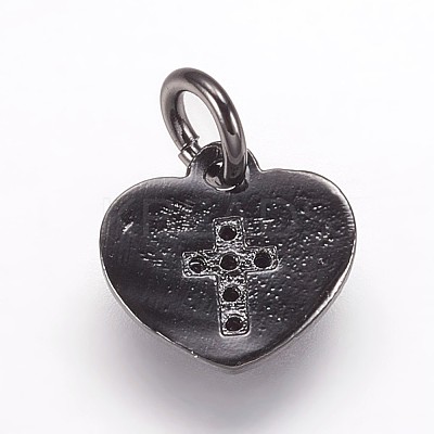 Hammered Brass Micro Pave Cubic Zirconia Pendants ZIRC-K070-30B-1