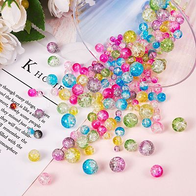 1500Pcs 24 Style Baking & Spray Painted Crackle Glass Beads CCG-SZ0001-13B-1