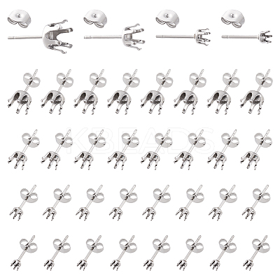 120Pcs 304 Stainless Steel Post Stud Earring Settings STAS-ME0001-29-1