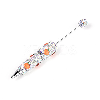 Resin & Polymer Clay Pave Rhinestone Ball-Point Pen AJEW-T013-04J-1