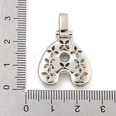 Brass Micro Pave Clear Cubic Zirconia Pendants KK-B099-01P-A-1