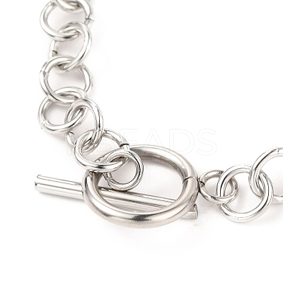 Tarnish Resistant Unisex 304 Stainless Steel Rolo Chains Bracelets LS-BJEW-H541-05A-P-1