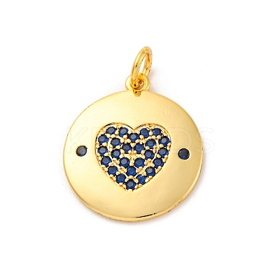 Brass Micro Pave Cubic Zirconia Pendants KK-U033-11G-02-1