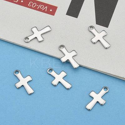 Tarnish Resistant 304 Stainless Steel Tiny Cross Charms LS-STAS-E104-34P-1