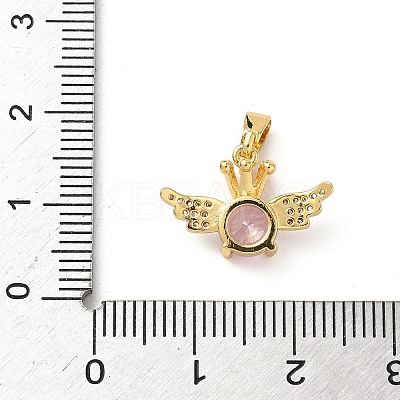 Brass Micro Pave Cubic Zirconia Pendants KK-P334-02G-01-1