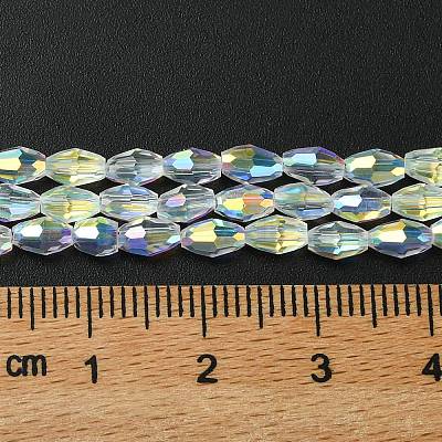 Transparent Electroplate Glass Beads Strands GLAA-K064-04A-AB03-1