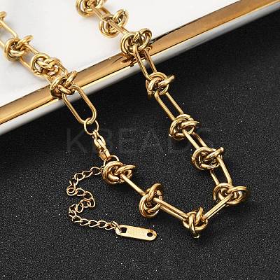 304 Stainless Steel Kont Link Chain Necklace for Men Women NJEW-P269-02G-1