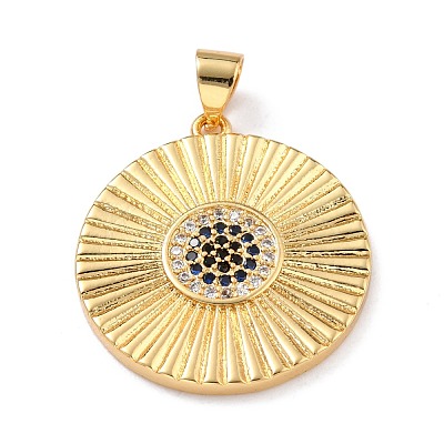 Brass Micro Pave Cubic Zirconia Pendants ZIRC-L100-054G-1