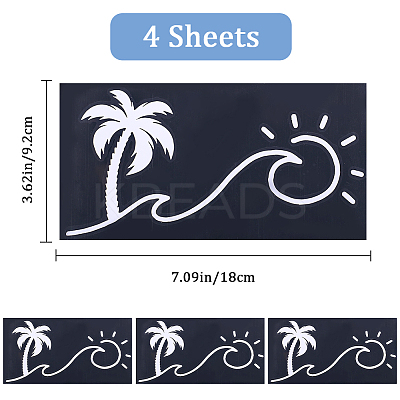 Beach Theme PVC Cartoon Self Adhesive Car Stickers FIND-WH0152-165B-1