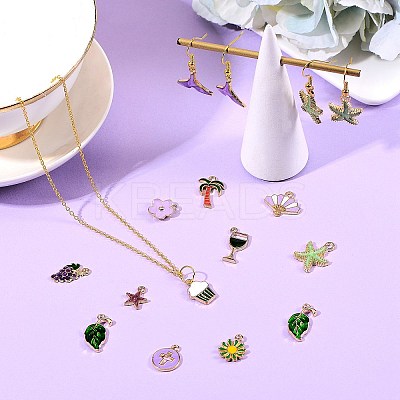 150Pcs 15 Style Alloy Enamel Pendants ENAM-SZ0002-03-1