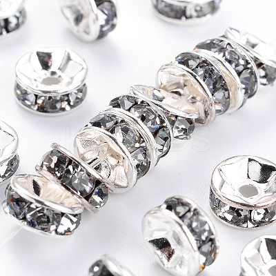 Brass Grade A Rhinestone Spacer Beads RSB037NF-03-1