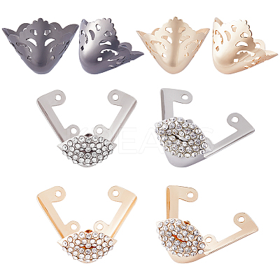 4 Pairs 4 Style Alloy Toe Cap Covers FIND-GF0005-25-1