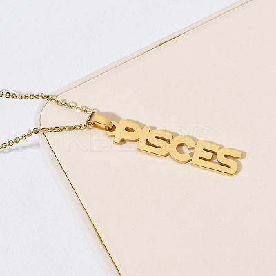 304 Stainless Steel Word Constellation Pendant Necklaces FS-WGAAB2A-02-1