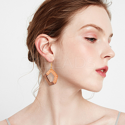 DIY Walnut Wooden Dangle Earring Making Kits DIY-OC0006-67-1