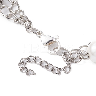 8mm Round Shell Pearl Bead Multi-Strand Bracelets BJEW-JB10315-1