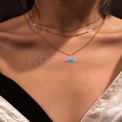 50Pcs Alloy Enamel Pendants ENAM-LP0002-01-1