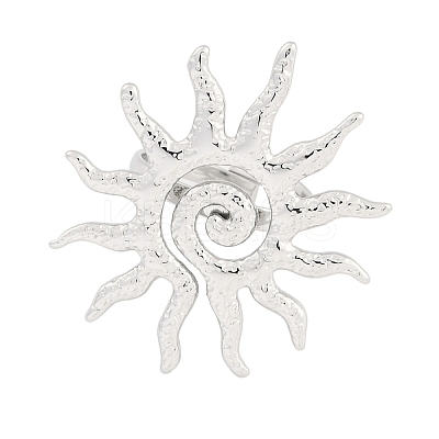 Non-Tarnish Textured Sun 304 Stainless Steel Adjustable Rings for Women RJEW-H231-01P-1